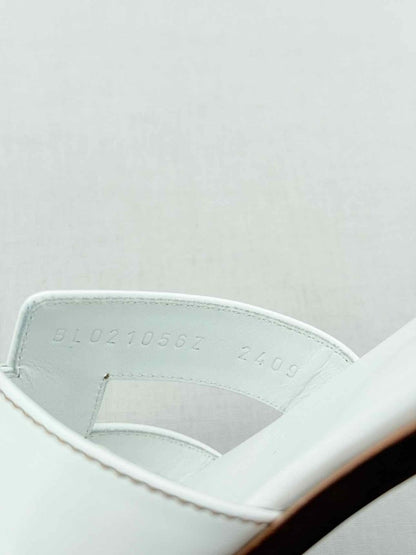 Pre - loved HERMES ORAN White Size EU 38.5 Sandals at Reems Closet