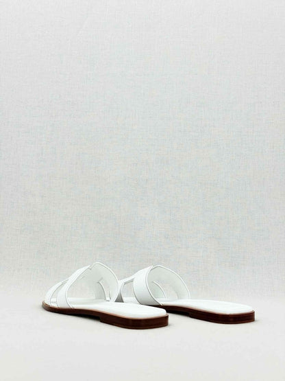 Pre - loved HERMES ORAN White Size EU 39.5 Sandals at Reems Closet