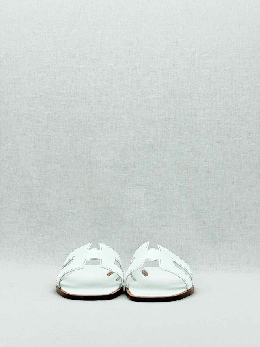 Pre - loved HERMES ORAN White Size EU 39.5 Sandals at Reems Closet