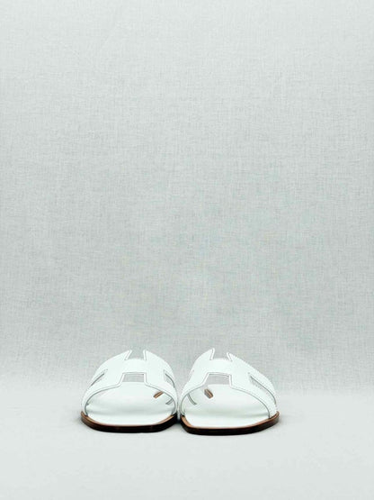 Pre - loved HERMES ORAN White Size EU 39.5 Sandals at Reems Closet