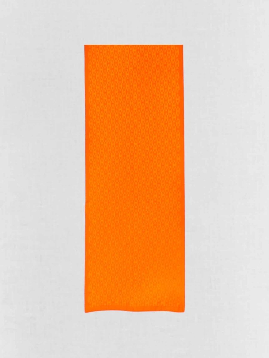 Pre - loved HERMES Orange Jacquard Scarf at Reems Closet