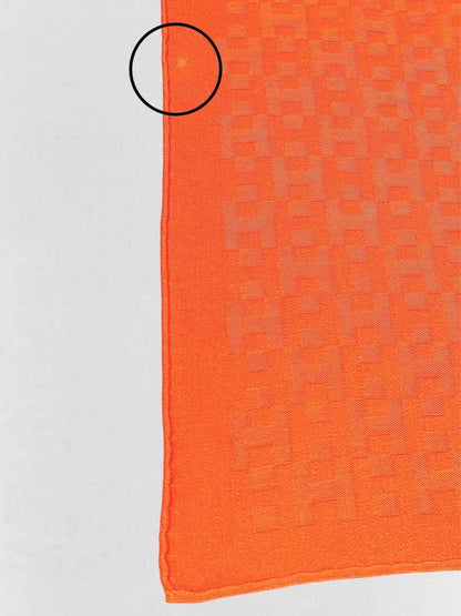 Pre - loved HERMES Orange Jacquard Scarf at Reems Closet