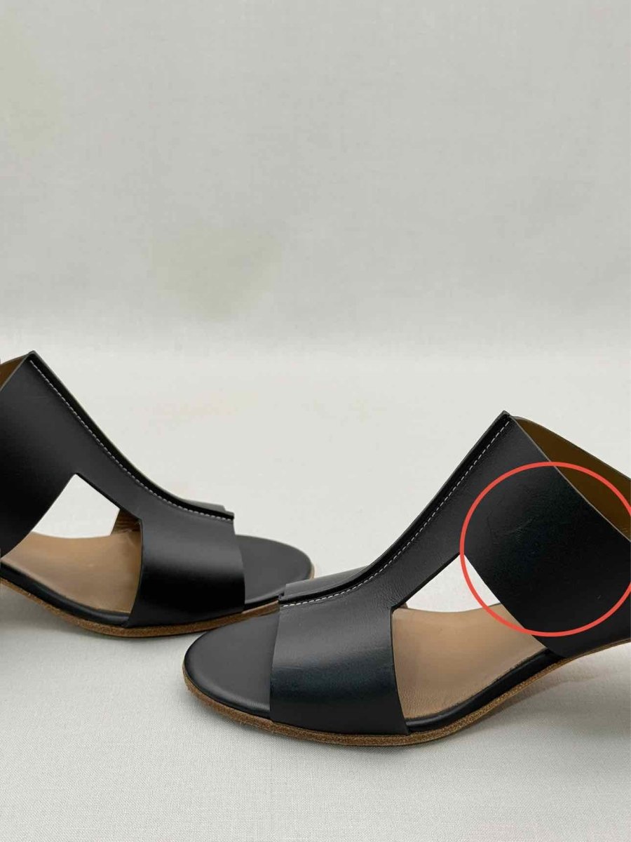 Pre - loved HERMES Ostia Black Size EU 40 Heeled Sandals at Reems Closet