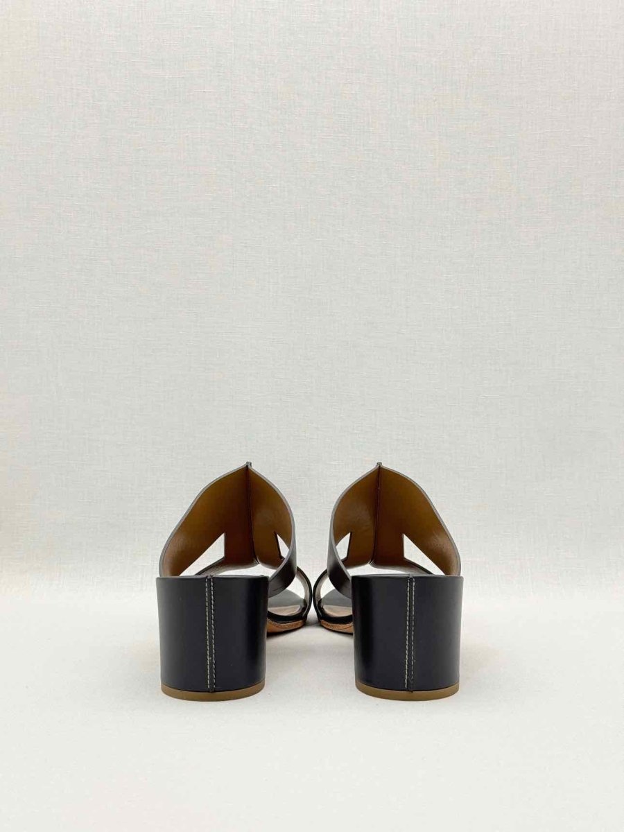 Pre - loved HERMES Ostia Black Size EU 40 Heeled Sandals at Reems Closet