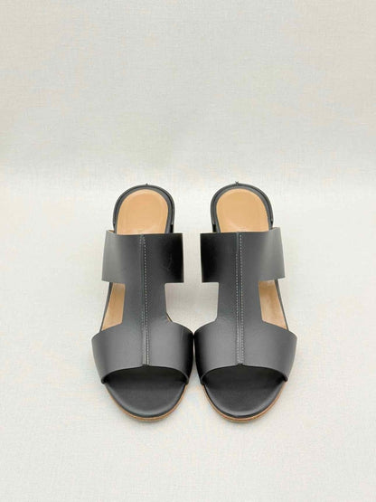 Pre - loved HERMES Ostia Black Size EU 40 Heeled Sandals at Reems Closet