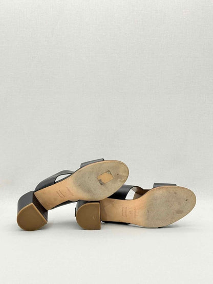 Pre - loved HERMES Ostia Black Size EU 40 Heeled Sandals at Reems Closet