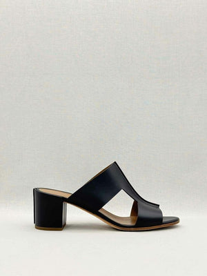 Pre - loved HERMES Ostia Black Size EU 40 Heeled Sandals at Reems Closet