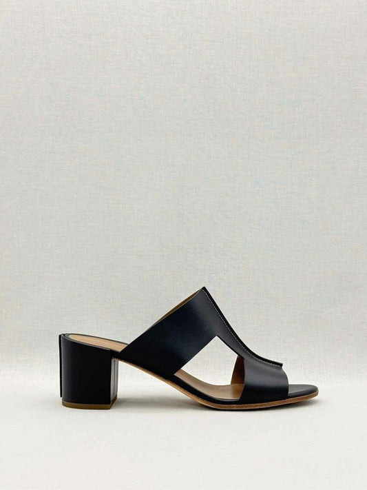 Pre - loved HERMES Ostia Black Size EU 40 Heeled Sandals at Reems Closet