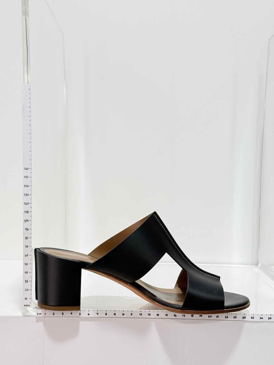 Pre - loved HERMES Ostia Black Size EU 40 Heeled Sandals at Reems Closet