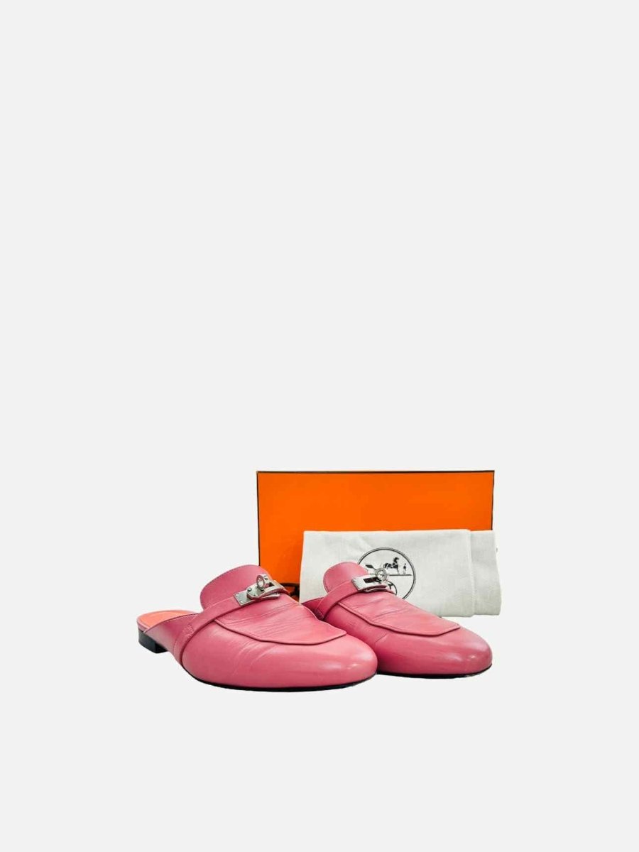 Pre - loved HERMES Oz Pink Mules 39 at Reems Closet