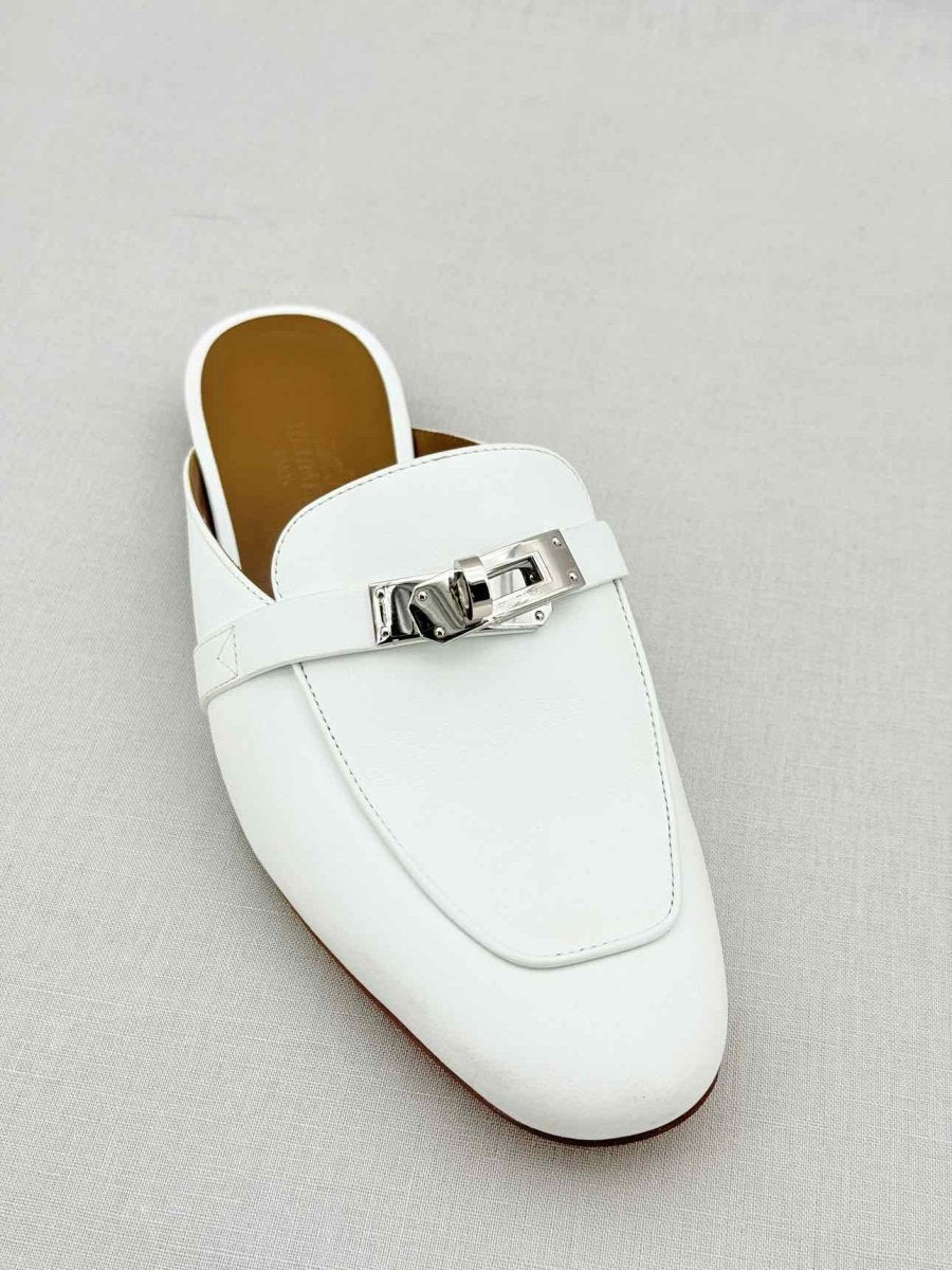 Pre - loved HERMES Oz White Size EU 36 Mules at Reems Closet