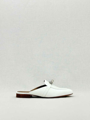 Pre - loved HERMES Oz White Size EU 36 Mules at Reems Closet