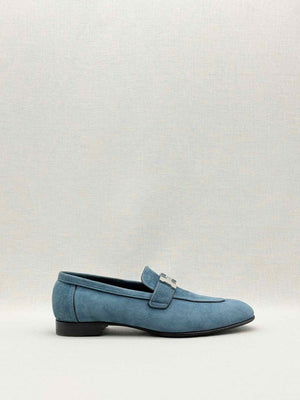 Pre-loved HERMES Paris Moccasins Blue Size EU 38 Loafers at Reems Closet
