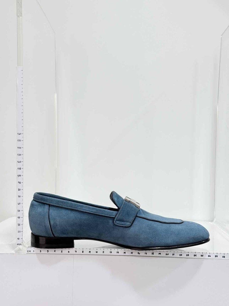 Pre-loved HERMES Paris Moccasins Blue Size EU 38 Loafers at Reems Closet