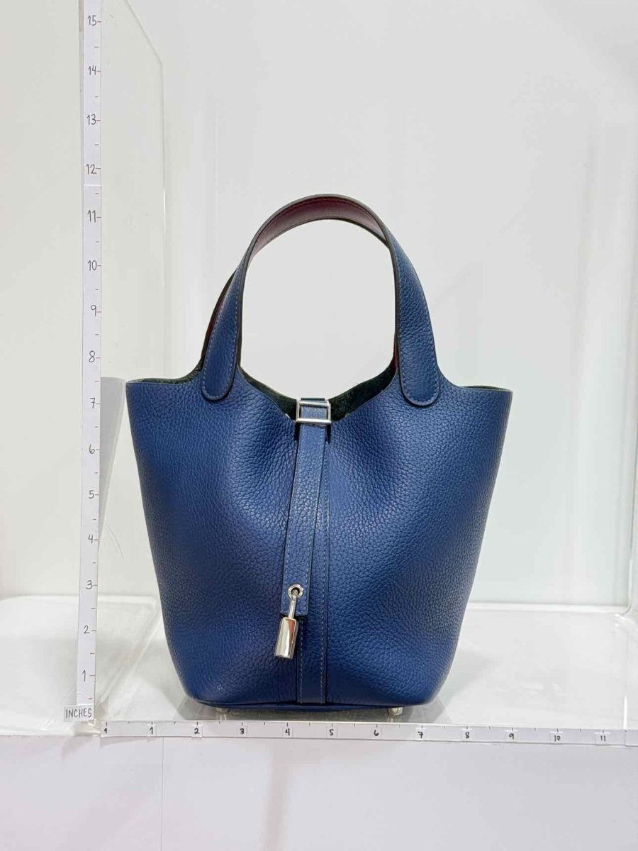 Pre-loved HERMES Picotin Bleu Agate Top Handle at Reems Closet