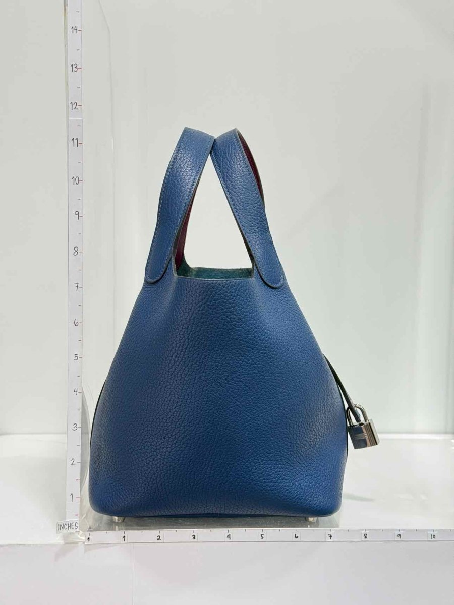 Pre-loved HERMES Picotin Bleu Agate Top Handle at Reems Closet