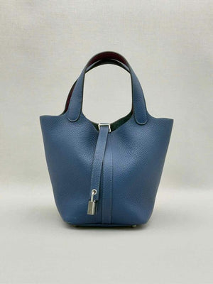 Pre-loved HERMES Picotin Bleu Agate Top Handle at Reems Closet