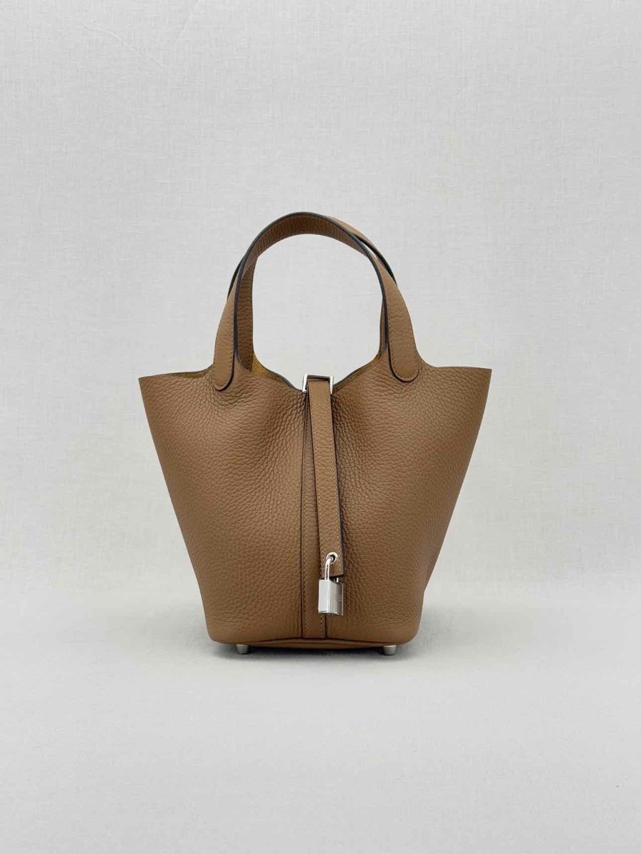 Pre - loved HERMES Picotin Brown Bucket Bag at Reems Closet