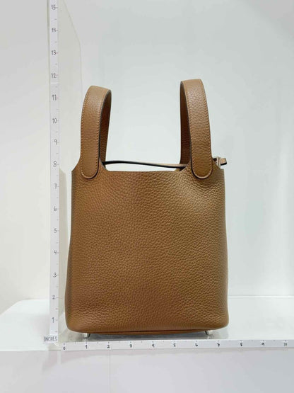 Pre - loved HERMES Picotin Brown Bucket Bag at Reems Closet