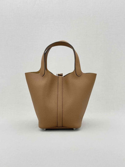 Pre - loved HERMES Picotin Brown Bucket Bag at Reems Closet