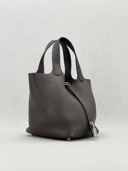 Pre - loved HERMES Picotin Brown Top Handle at Reems Closet