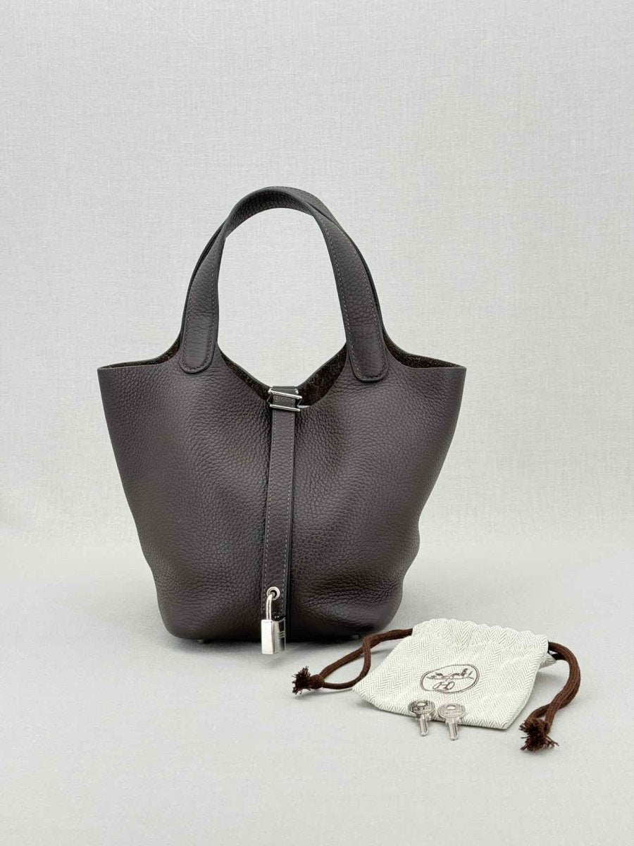 Pre - loved HERMES Picotin Brown Top Handle at Reems Closet