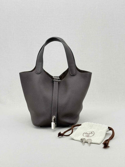 Pre - loved HERMES Picotin Brown Top Handle at Reems Closet