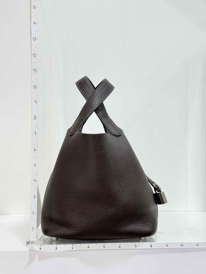 Pre - loved HERMES Picotin Brown Top Handle at Reems Closet