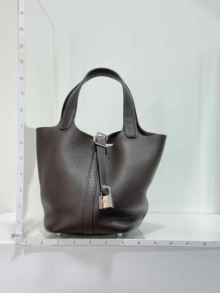 Pre - loved HERMES Picotin Brown Top Handle at Reems Closet