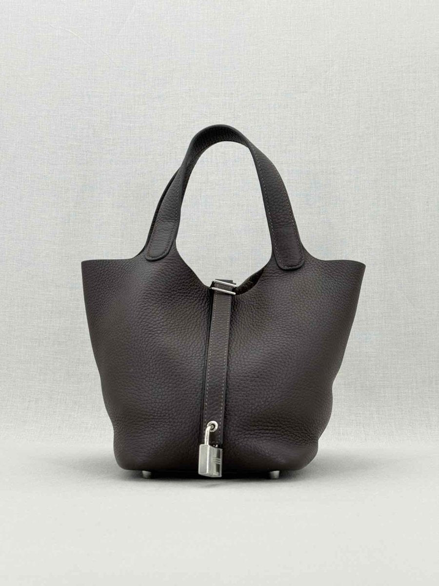 Pre - loved HERMES Picotin Brown Top Handle at Reems Closet