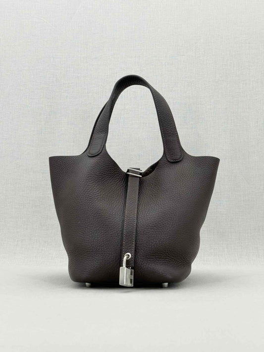 Pre - loved HERMES Picotin Brown Top Handle at Reems Closet