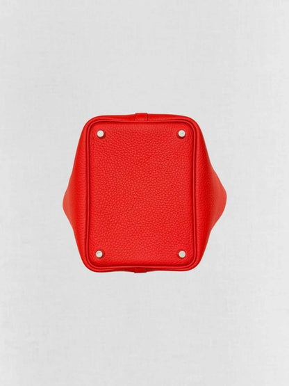 Pre - loved HERMES Picotin Lock Red Bucket Bag at Reems Closet