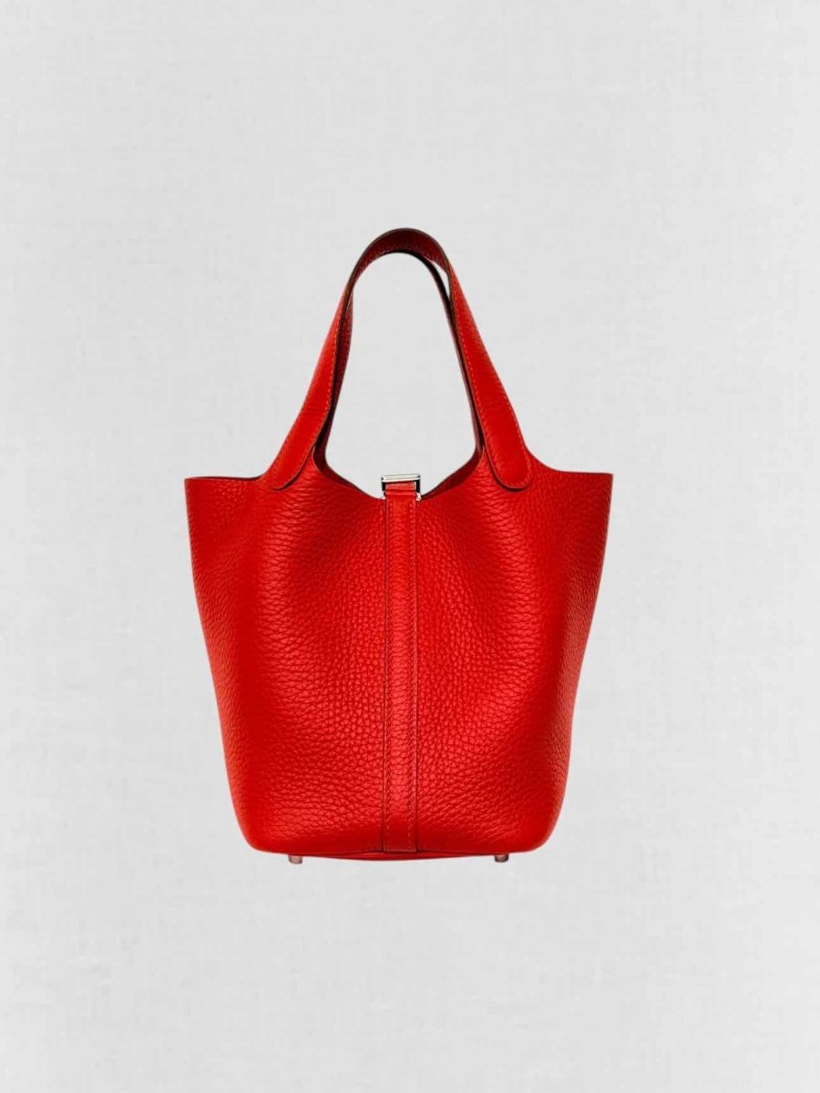 Pre - loved HERMES Picotin Lock Red Bucket Bag at Reems Closet