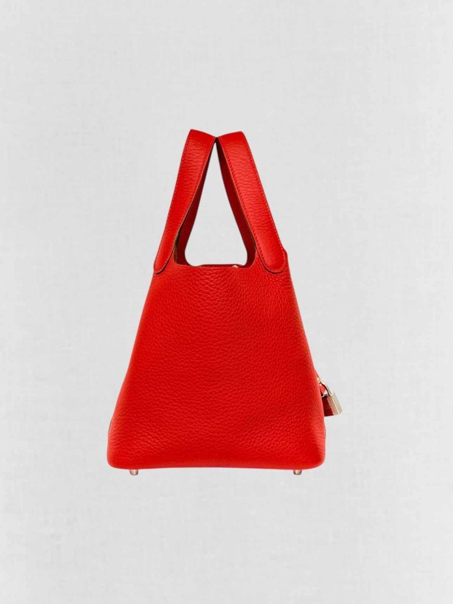 Pre - loved HERMES Picotin Lock Red Bucket Bag at Reems Closet