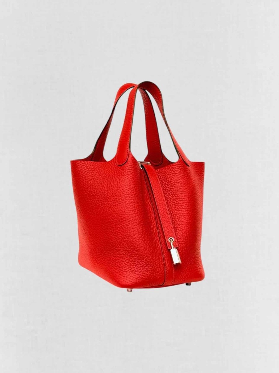 Pre - loved HERMES Picotin Lock Red Bucket Bag at Reems Closet