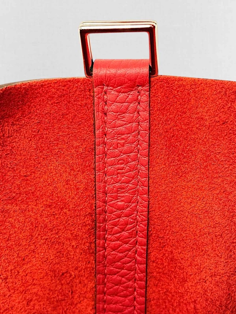 Pre - loved HERMES Picotin Lock Red Bucket Bag at Reems Closet
