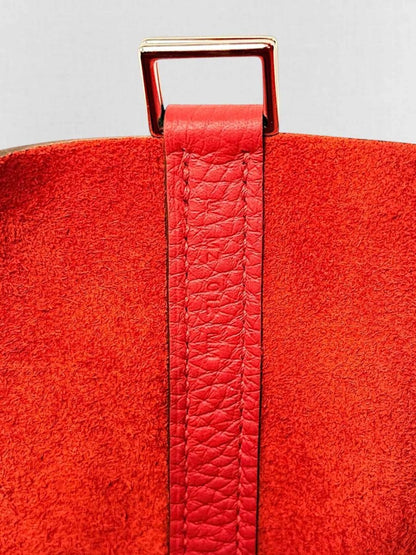 Pre - loved HERMES Picotin Lock Red Bucket Bag at Reems Closet