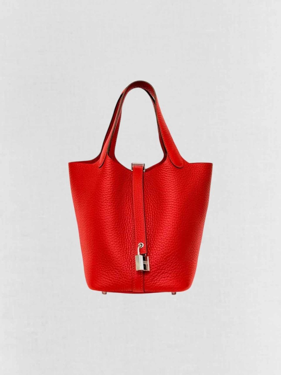 Pre - loved HERMES Picotin Lock Red Bucket Bag at Reems Closet