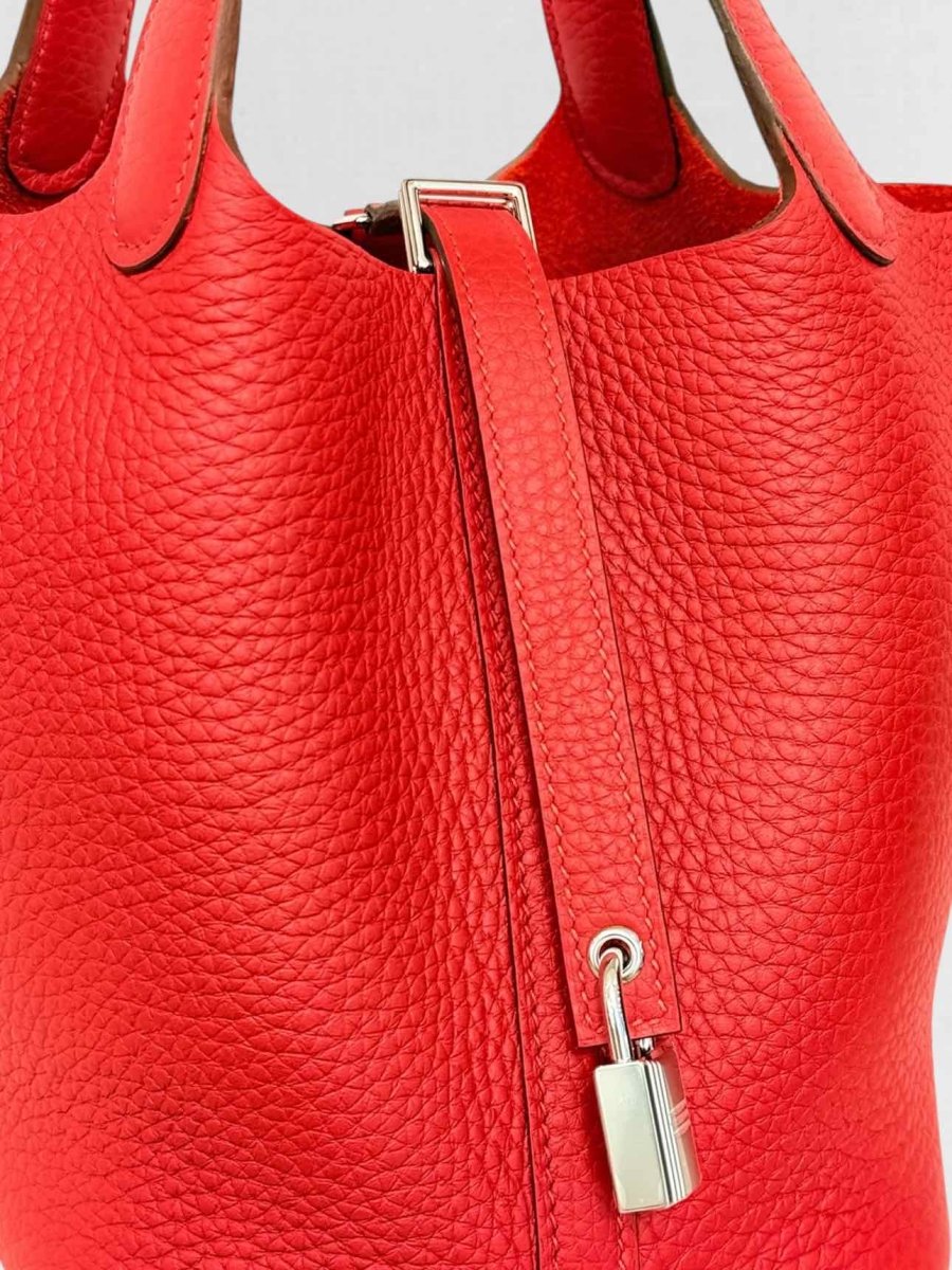 Pre - loved HERMES Picotin Lock Red Bucket Bag at Reems Closet