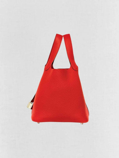 Pre - loved HERMES Picotin Lock Red Bucket Bag at Reems Closet