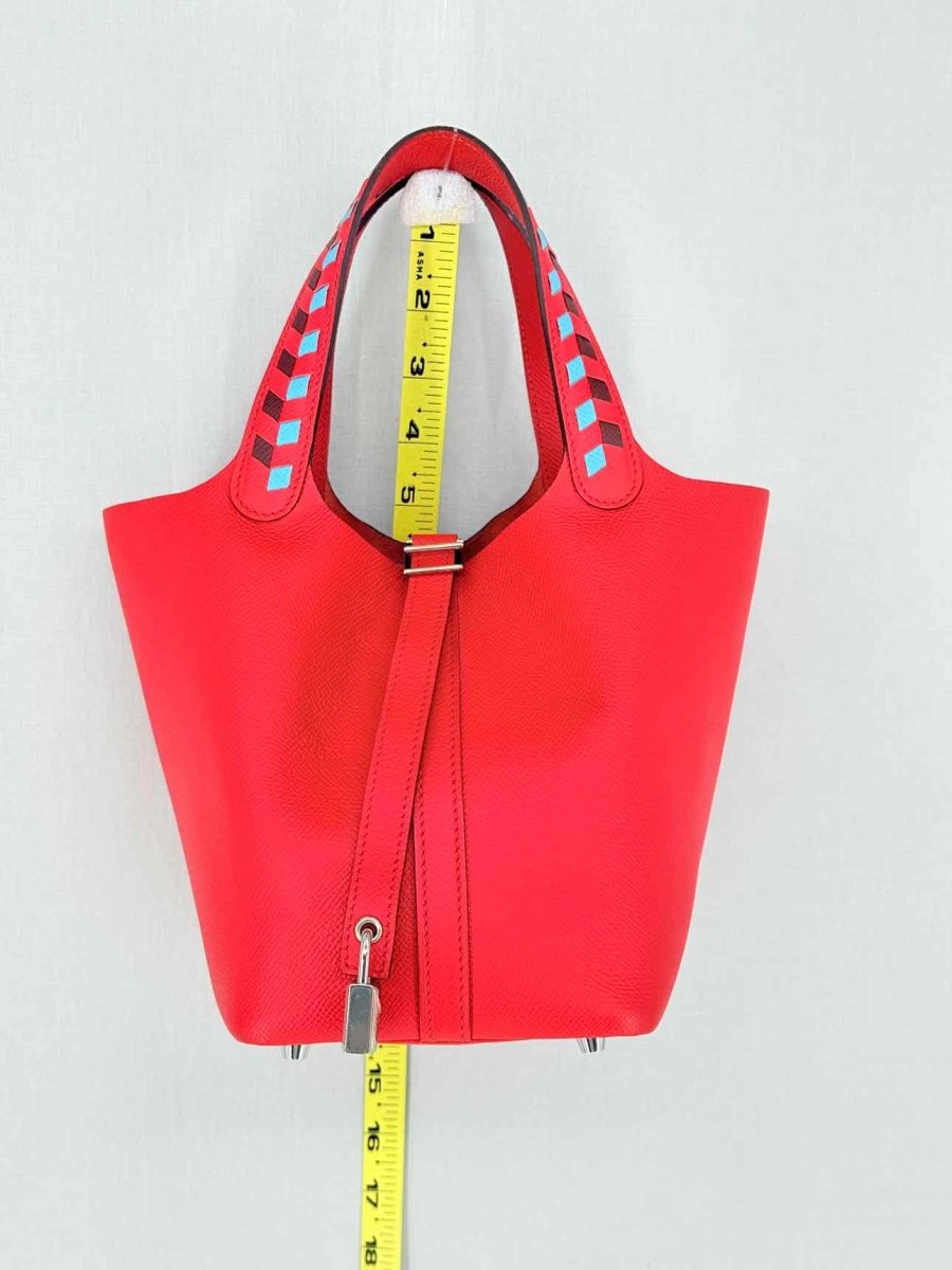 Pre - loved HERMES Picotin Red Top Handle at Reems Closet
