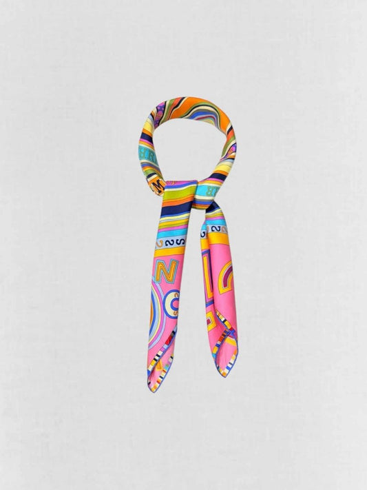 Pre - loved HERMES Pink Multicolor Printed Scarf at Reems Closet