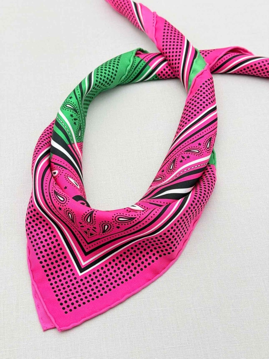 Pre-loved HERMES Pink Multicolor Scarf at Reems Closet
