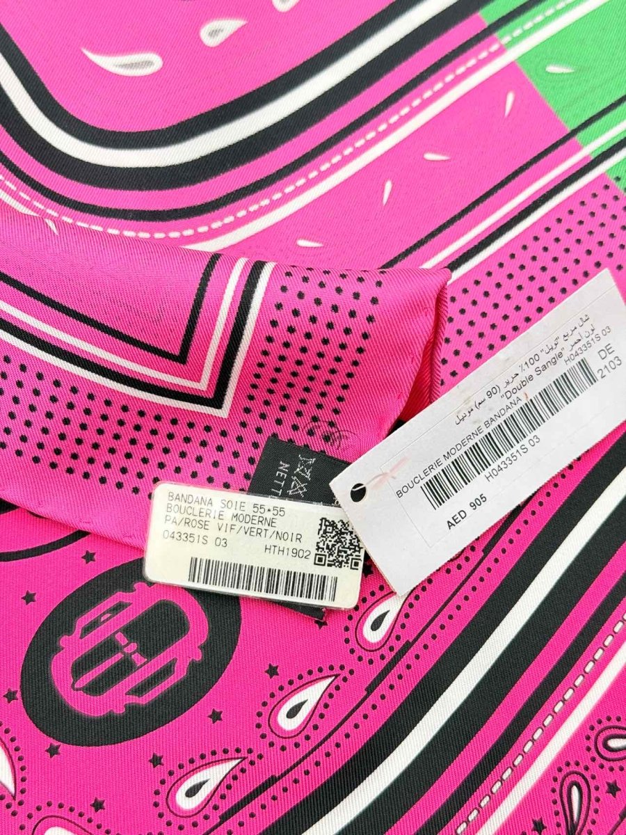 Pre-loved HERMES Pink Multicolor Scarf at Reems Closet