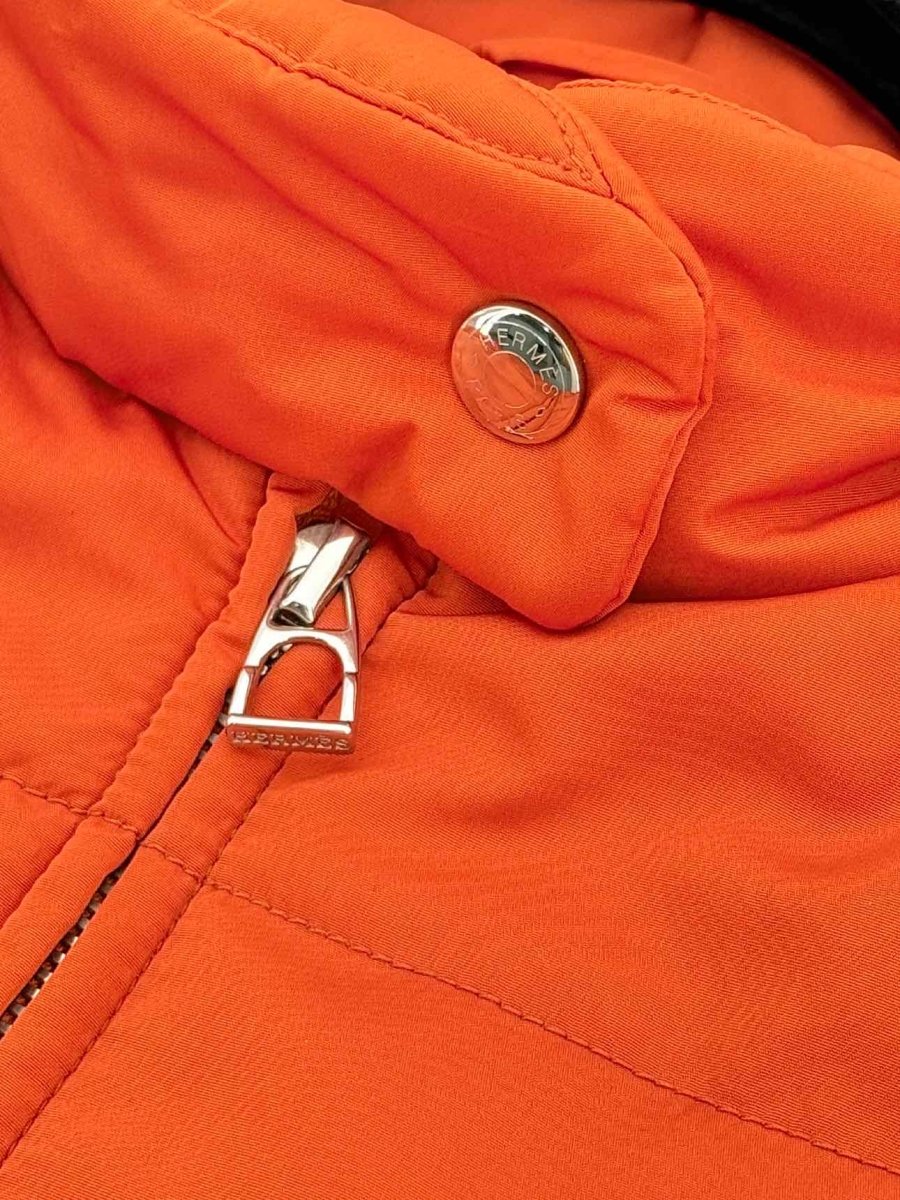 Pre - loved HERMES Puffer Orange Size Small Gilet at Reems Closet