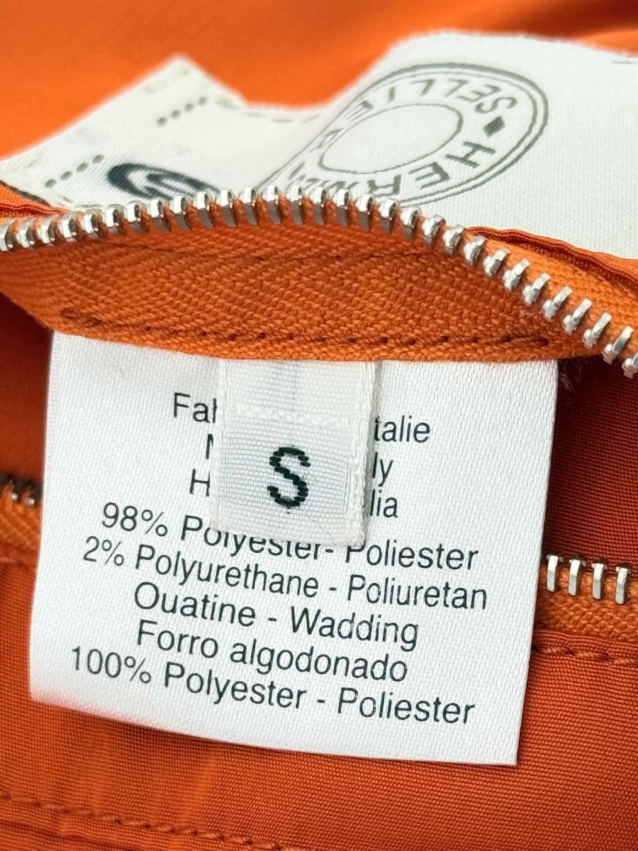 Pre - loved HERMES Puffer Orange Size Small Gilet at Reems Closet