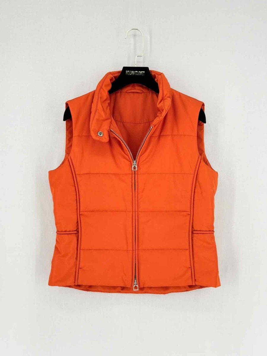 Pre - loved HERMES Puffer Orange Size Small Gilet at Reems Closet