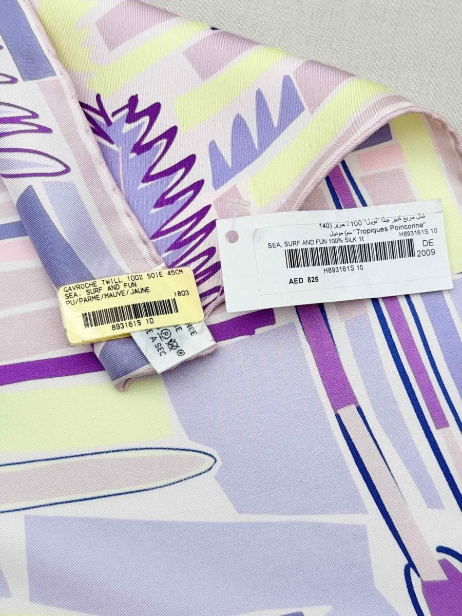 Pre-loved HERMES Purple Multicolor Scarf at Reems Closet