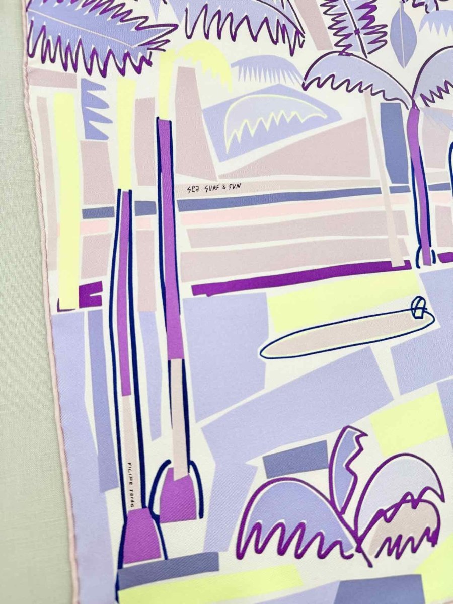 Pre-loved HERMES Purple Multicolor Scarf at Reems Closet