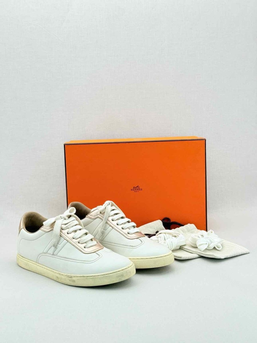 Pre - loved HERMES Quicker White Size EU 38 Sneakers at Reems Closet